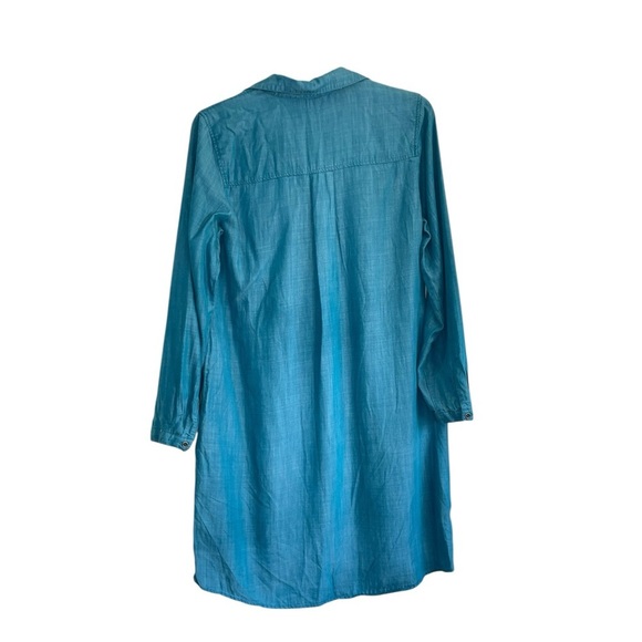 Soft Surroundings Shirt Dress
Size M Turquoise Blue
Chambray Lagenlook Tunic - Picture 4 of 11